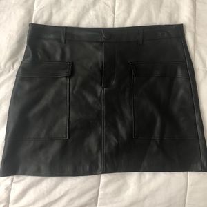 Mini leather skirt